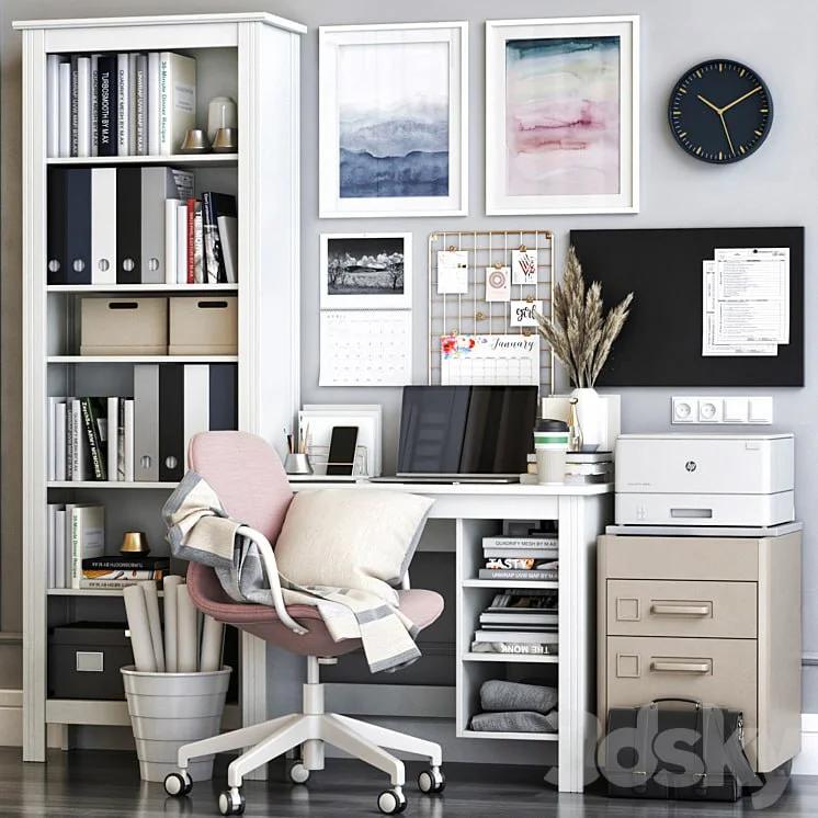 IKEA BRUSALI office workplace with LANGFJALL chair